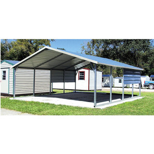 Abri de <span class=keywords><strong>garage</strong></span> 24x12x20, enduit de cadre métallique, portable et pliable, abri pour stationnement de voiture - Product Image 2
