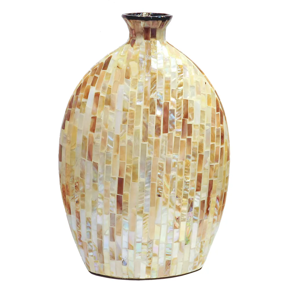 Handmade mother of pearl decorative flower vase for home decor