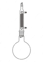Ensemble de reflux avec condenseur à serpentin réversible et fiole à fond plat en verre borosilicaté de haute qualité de 1000 ml, pour usage en laboratoire, marque AARK, garantie 1 an