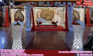 Decoración de Mandap para Bodas en Templos, Durban, Sudáfrica, Mandap para Bodas al Aire Libre, Decoración de Mandap para Bodas Rajwada en EE. UU. - Product Image 3