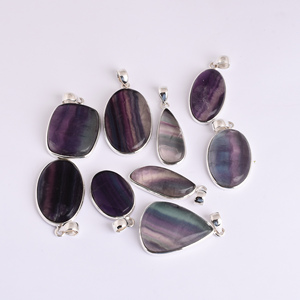 Beautiful Fluorite Pendants Gemstone Exclusive Design Pendants Handmade Design 100% Natural Gift Silver CHRISTIAN Trendy Paypal - Product Image 3