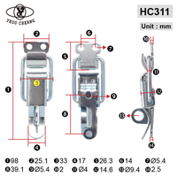 Haute qualité sans clé supplémentaire cercle boucle fermée serrure solide Durable 2mm épaisseur H311 loquet matériel pour les cas de sécurité de vol