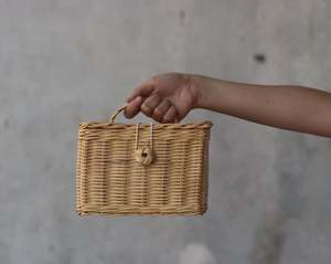 Elegante caja cuadrada de mimbre para picnic, bolso, solución de almacenamiento única - Product Image 4