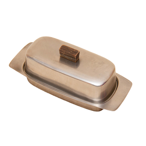 Plat à beurre en acier inoxydable et laiton pour la maison et la cuisine - Product Image 2