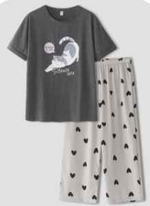 Conjunto de pijama de ocio para mujer, ropa de dormir de noche para el hogar, ropa de dormir con dibujos animados de verano, de China - Product Image 4