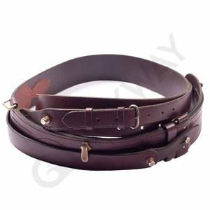 Cinturón cruzado de piel auténtica, cinturón de trabajo nupcial, marrón, Sam - Product Image 3