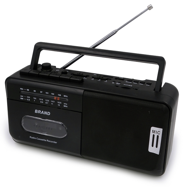 Portable Cassette Recorder/Player with USB BT SD & MP3 Playback Featuring AM/FM Radio