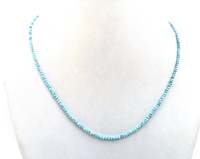 Collier ajustable en argent sterling 92,5 plaqué or, 18 pouces, avec perles de larimar naturelles authentiques de 3-3,5 mm, collier religieux hindou, cadeau