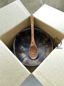 ชามกะลามะพร้าวพร้อมช้อนเป็นมิตรกับสิ่งแวดล้อมเทคนิคขัดเงายั่งยืนราคาถูกสำหรับสมูทตี้จากเวียดนาม - Product Image 5