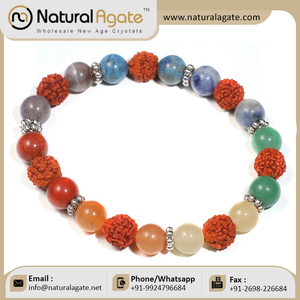 Pulsera multicolor de 7 Chakras, Pulsera Original de Chacras de piedras preciosas Rudraksh, precio al por mayor - Product Image 5