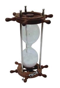 Modern White Wooden Sandglass Timer Collectible Hourglass <b>Clock</b> With <b>Ship</b> Wheel Glass Sand Timer for Wedding Timing - Product Image 3
