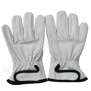 Guantes de trabajo de cuero de vaca para hombre, guantes de seguridad para jardinería, para conducir a mano, con muñeca elástica - Product Image 3