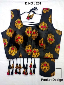 Hermosa hermosa blusa elegante con patrón con bolsillo útil con el mejor diseñador indio - Product Image 3