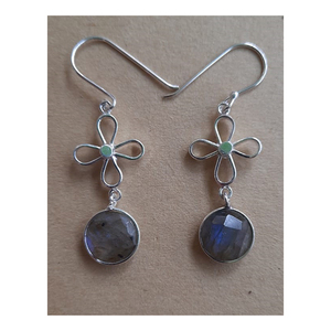 Fourniture directe d'usine Boucles d'oreilles en pierres précieuses en argent sterling 925 Conception de cerceau mignon avec agate pour les occasions de mariage des femmes - Product Image 1