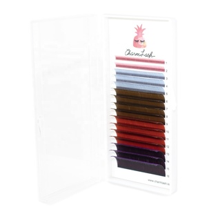 Dark Brown Korean PBT Fiber Super Soft Single Eyelash Extensions CC Curl No Glue Residue Eco-Friendly <b>Paper</b> Box - Product Image 3