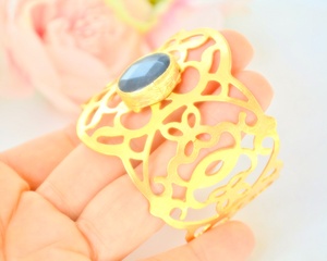 กำไลข้อมือหินหยกสีฟ้ากำไลพลอย - Product Image 5