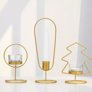 Support de bougie en fil métallique, vintage - Product Image 1