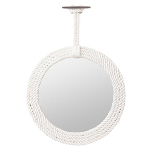 Special <b>White</b> Rope Handmade Cotton Bad Room Dcoration Special Gift for Her Wall <b>Mirror</b> - Product Image 1
