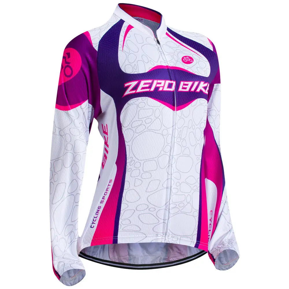 Women's Bike Bicycle Cycling Clothing Long Sleeve Jersey Padded Bib Tight Set Polyester Customized Logo Printing Bank Transfer