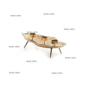 Antique Design <b>Brass</b> 3 Arms <b>Candle</b> <b>Holder</b> Customized Size Leaf Shape <b>Candle</b> <b>Holder</b> For Wholesale Supplier - Product Image 5