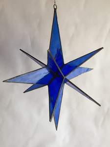 Adorno de árbol de estrella azul moraviar, hecho a mano, novedad - Product Image 2