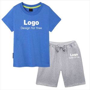 Camiseta de algodón negra con cinta de Logo rojo, conjunto de dos piezas, camisetas y pantalones cortos - Product Image 3