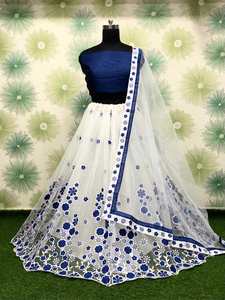 El Vestido de Novia Más Hermoso, Lehenga Choli de Tela Pesada con Dupatta, Ropa India para Mujer, Semi-cosido, Venta al por Mayor en Surat. Shalwar Kameez Alfanumero - Product Image 5
