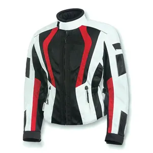 新设计夏季黑色白色摩托车夹克codura夹克