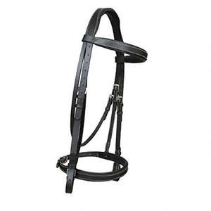 Bride de cheval de selle anglaise de conception personnalisée en cuir noir de qualité supérieure réglable de couleur fantaisie fabriqué en Inde - Product Image 1