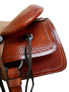 Premium Leather Western Saddle Tack with Matching Leather Headstall, Breast Collar, Reins D10(Size 14"-18") - Product Image 4