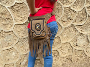 Riñonera de cuero con flecos para mujer, riñonera de moda - Product Image 2