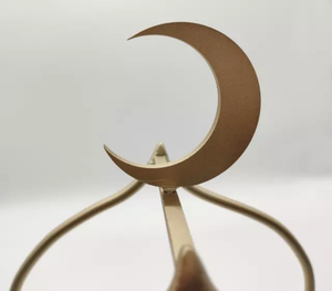 Porte-bougie du Ramadan, chandelier découpe lune, placage d'or - Product Image 6