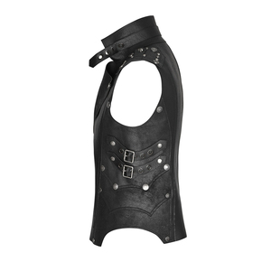 Chaleco de cuero con escote en V para hombre, chaleco informal para motocicleta, a la moda, nuevo - Product Image 3