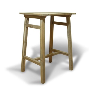 Mesa de Bar Cuadrada de Madera de Teca Reciclada, Sólida, Ecológica, Duradera, con Acabado Rústico - Product Image 2
