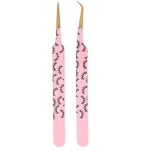 Pinzas de pestañas de acero inoxidable, para voluminosas, rusas, útiles de maquillaje - Product Image 3