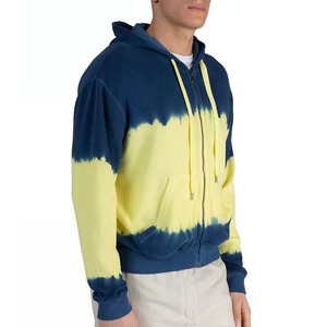Sweat-shirts à capuche noirs personnalisés, style tie-dye froissé, avec deux couleurs attrayantes pour hommes - Product Image 5
