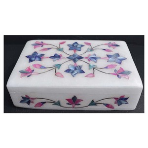 กล่องของขวัญฝังหินอ่อนแม่มุกสีฟ้า - Product Image 1