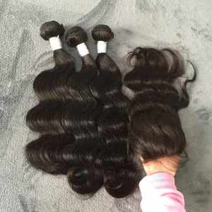 Highly Feedback 100% Virgin Indian Remy Hair Pieces Wholesale Machine Double Weft <b>Body</b> <b>Wave</b> Hair Extensions - Product Image 2
