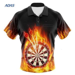 قمصان دارت مخصصة من بولو، قمصان دارت مصنوعة من البوليستر 100%، طباعة شاملة بالجملة، تطريز مخصص من البوليستر، تصميم مخصص DS-11 - Product Image 4