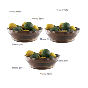 <b>Set</b> of 3 different sizes fruits serving <b>bowl</b> round shape wooden dates <b>dessert</b> serving <b>bowl</b> at affordable price - Product Image 5