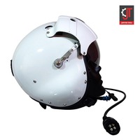 Casco de Aviación Jupitor de Fibra de Carbono, Ligero, Protección Facial Completa, Cierre Doble D, Visera Doble, JTHGU-55PPJY Fighter