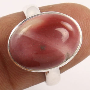 Mookaite Jasper Bagues en argent sterling 925 Bague simple en argent pour femmes Bijoux faits à la main dans un ensemble de lunette Bijoux en gros - Product Image 2