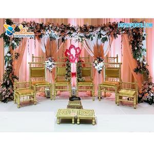 Sankheda-sillas de la realeza para la ceremonia del Mandap, sillas de la India Sankheda para el novio de la novia, nueva silla de Mandap Sankheda Vidhi - Product Image 1