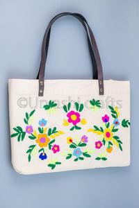 Bolsa Bordada con Flores Indias Personalizada en Oferta, Bolsos de Mano de Playa para Mujer con Dos Asas - Product Image 4