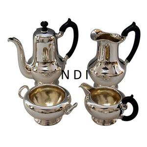 Matin boire du thé café servant laiton métal théière brillant poli Design Unique restauration article métal bouilloire ensemble avec plateau - Product Image 2