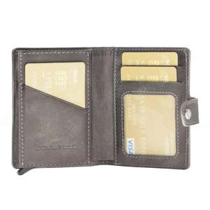 Handmade Slim <b>RFID</b> Blocking Genuine Leather Bifold <b>Wallet</b> Minimalist Design Card Holder <b>for</b> <b>Men</b> Women Bouletta Button Cards - Product Image 3