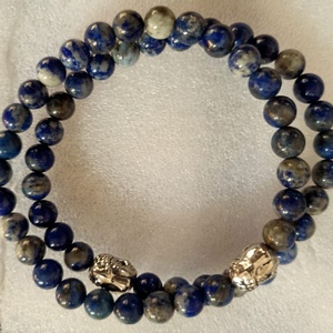 Bracelet extensible en pierres naturelles de Lapis Lazuli 6 mm avec breloque Bouddha, bracelet en cristal de pierres précieuses, cadeau spirituel, vente en gros - Product Image 3