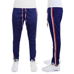 Pantalones deportivos personalizados para hombre, novedad en ropa de calle de verano, pantalones de chándal ajustados a rayas laterales con estilo informal de cintura media - Product Image 3