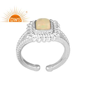 Nouvellement arrivé 925 bague d'empilage réglable en argent fin pour les filles opale de feu bague en pierres précieuses fabricant bijoux Collection classique - Product Image 1