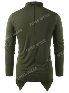 Camiseta informal de alta calidad para hombre, camiseta asimétrica ajustada con cuello alto - Product Image 5